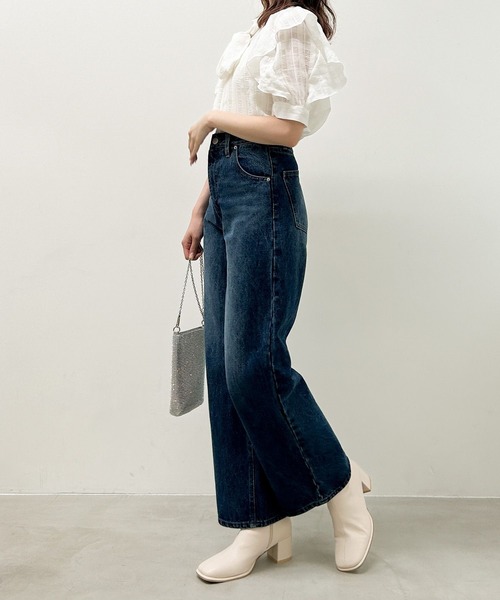 Heather(ヘザー)の「シアーチェックリボンブラウス(半袖) 967858(シャツ/ブラウス・レディース・オフホワイト/ブラック・FREE)」の7枚目の写真