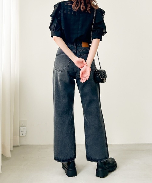 Heather(ヘザー)の「シアーチェックリボンブラウス(半袖) 967858(シャツ/ブラウス・レディース・オフホワイト/ブラック・FREE)」の15枚目の写真