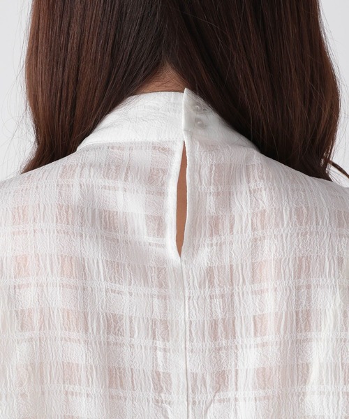 Heather(ヘザー)の「シアーチェックリボンブラウス(半袖) 967858(シャツ/ブラウス・レディース・オフホワイト/ブラック・FREE)」の16枚目の写真