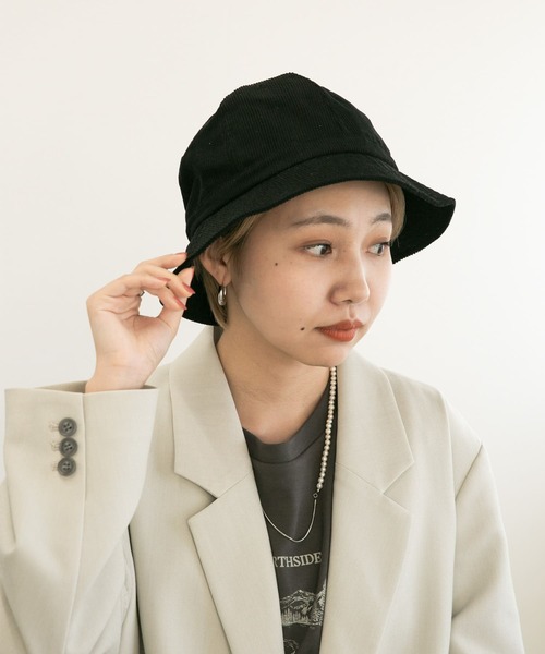 KBF（ケイビーエフ）の「コーデュロイバケットHAT（ハット・レディース・ベージュ系その他/ブラック・ONE）」の3枚目の写真