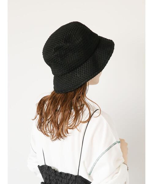 ehka sopo（エヘカソポ）の「ネット編みバケットハット（ハット・レディース・カーキ/ブラック/ベージュ・F）」の2枚目の写真