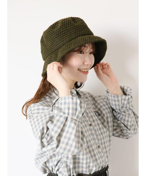 ehka sopo（エヘカソポ）の「ネット編みバケットハット（ハット・レディース・カーキ/ブラック/ベージュ・F）」の4枚目の写真