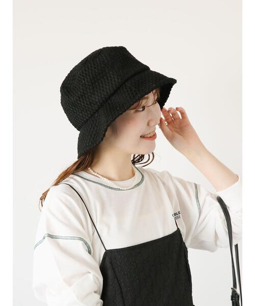 ehka sopo（エヘカソポ）の「ネット編みバケットハット（ハット・レディース・カーキ/ブラック/ベージュ・F）」の5枚目の写真