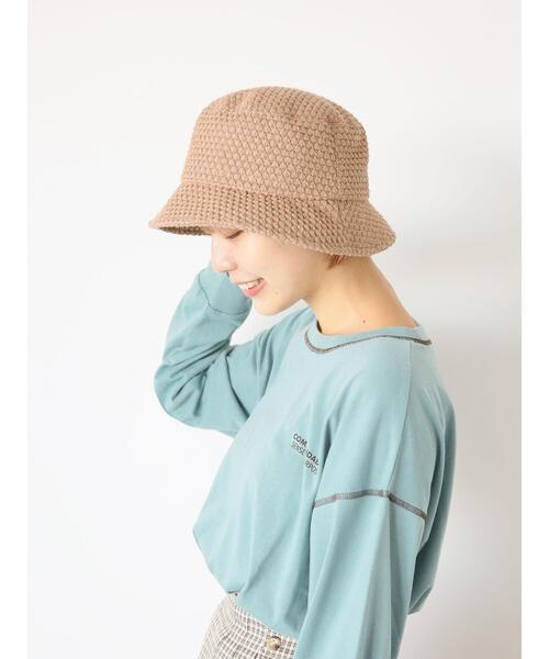 ehka sopo（エヘカソポ）の「ネット編みバケットハット（ハット・レディース・カーキ/ブラック/ベージュ・F）」の12枚目の写真