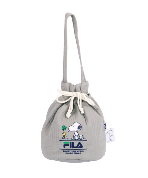 FILA(フィラ)の「FILA フィラ ×PEANUTS ピーナッツ SNOOPY スヌーピー コラボ キルト ヌビ バケットバッグ ハンドバッグ サブバッグ(ハンドバッグ・レディース・ピンク/グレー/アイボリー・FREE)」の11枚目の写真