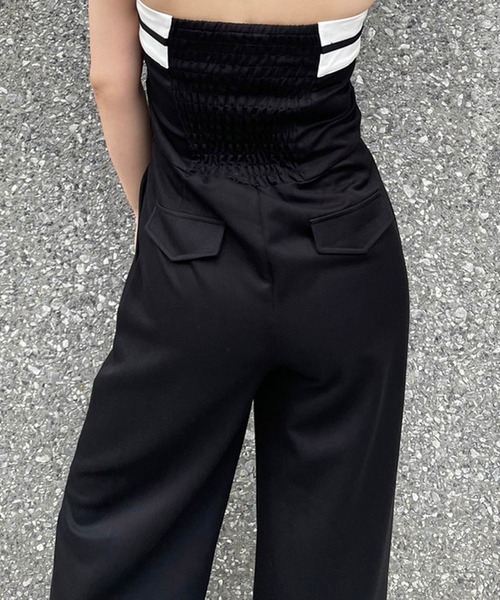 ENVYM（アンビー）の「スーツベアオールインワン（サロペット/オーバーオール・レディース・ベージュ/ブラック・FREE）」の7枚目の写真