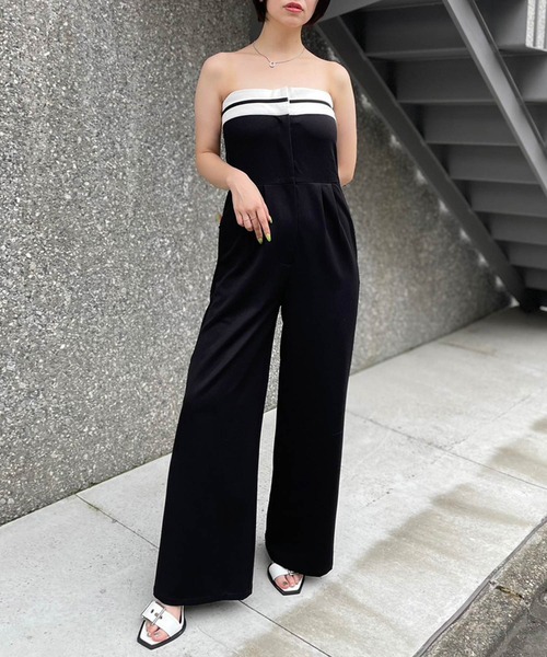 ENVYM（アンビー）の「スーツベアオールインワン（サロペット/オーバーオール・レディース・ベージュ/ブラック・FREE）」の8枚目の写真