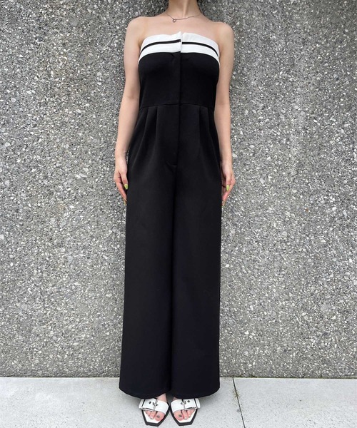 ENVYM（アンビー）の「スーツベアオールインワン（サロペット/オーバーオール・レディース・ベージュ/ブラック・FREE）」の9枚目の写真