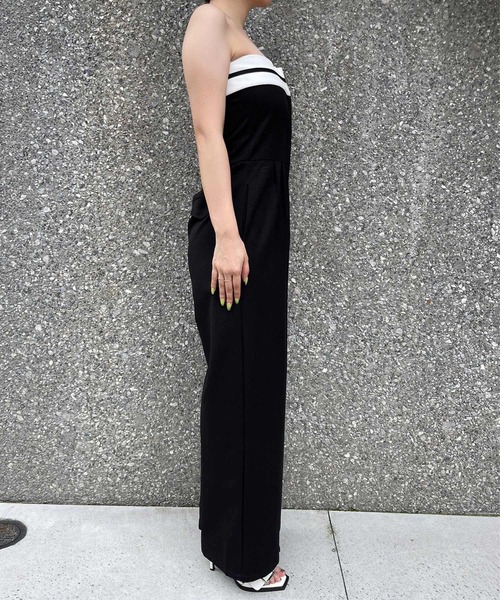 ENVYM（アンビー）の「スーツベアオールインワン（サロペット/オーバーオール・レディース・ベージュ/ブラック・FREE）」の10枚目の写真