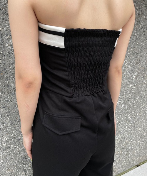 ENVYM（アンビー）の「スーツベアオールインワン（サロペット/オーバーオール・レディース・ベージュ/ブラック・FREE）」の12枚目の写真