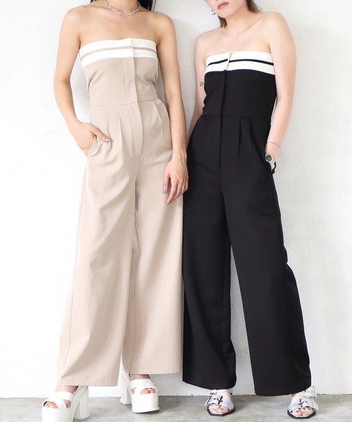 ENVYM（アンビー）の「スーツベアオールインワン（サロペット/オーバーオール・レディース・ベージュ/ブラック・FREE）」の18枚目の写真