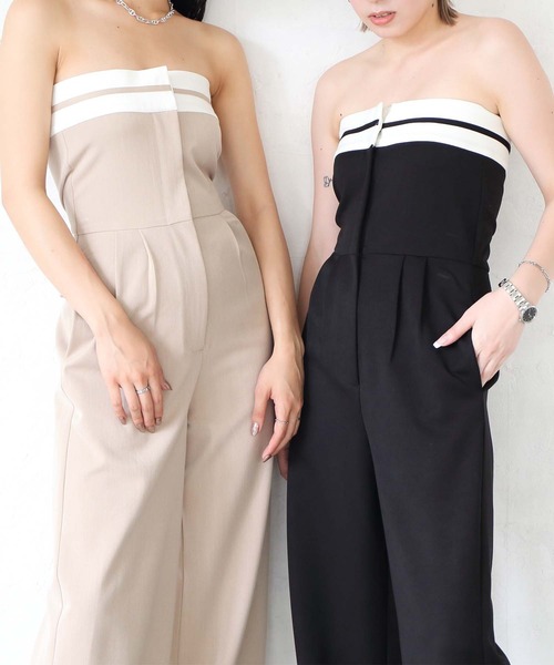 ENVYM（アンビー）の「スーツベアオールインワン（サロペット/オーバーオール・レディース・ベージュ/ブラック・FREE）」の20枚目の写真