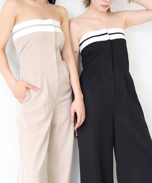 ENVYM（アンビー）の「スーツベアオールインワン（サロペット/オーバーオール・レディース・ベージュ/ブラック・FREE）」の21枚目の写真