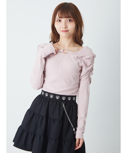 Ank Rouge（アンクルージュ）の「BACKスピンドル袖くしゅくしゅTOPS（Tシャツ/カットソー・レディース・ピンク/ホワイト/ブラック・M）」の14枚目の写真