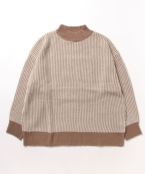 STYLEBLOCK(スタイルブロック)の「ストライプ柄ニットプルオーバー(ニット/セーター・レディース・ブラック/ベージュ/ホワイト系その他・M)」の1枚目の写真