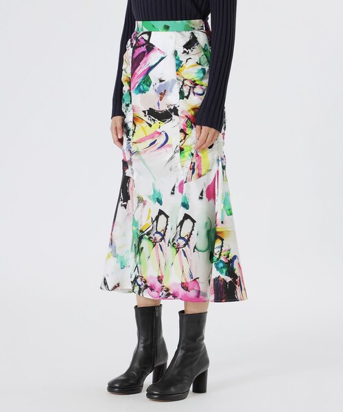 LOVELESS（ラブレス）の「【KANAKO SASAKI】コラボレーション　マルチカラードロストスカート（スカート・レディース・オフホワイト・34/36）」の4枚目の写真