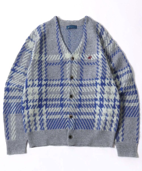 BEVERLY HILLS POLO CLUB（ビバリーヒルズポロクラブ）の「BEVERLY HILLS POLO CLUB モヘアライク ニットカーディガン ユニセックス/ワンポイント刺繍/チェック柄・無地（カーディガン/ボレロ・レディース・ベージュ/ブラック/ブルー/ブルー系その他/パープル/グリーン/ブラウン系その他/グレー系その他/レッド/イエロー系その他/グリーン系その他2/パープル系その他/ベージュ系その他/ピンク/グリーン系その他/グレー系その他3/グレー系その他2/オレンジ/ブルー系その他3/ピンク系その他/ブルー系その他2/オレンジ系その他/ブラック系その他/ブラウン系その他3/オレンジ系その他2/ホワイト×パープル/グレー系その他4/ピンク系その他2/ブラウン系その他2/グレー/グリーン系1/ブラック×ピンク/ブルー系その他4・L/M/XL）」の9枚目の写真