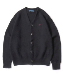 BEVERLY HILLS POLO CLUB モヘアライク ニットカーディガン ユニセックス/ワンポイント刺繍/チェック柄・無地