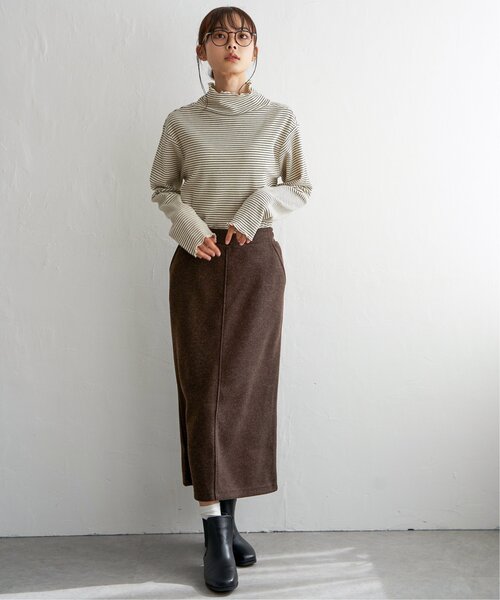 LBC(エルビーシー)の「ミニワッフルボーダータートル(Tシャツ/カットソー・レディース・オフホワイト/ブラック・L/M)」の19枚目の写真