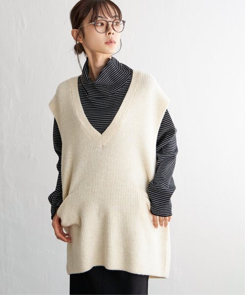 LBC(エルビーシー)の「ミニワッフルボーダータートル(Tシャツ/カットソー・レディース・オフホワイト/ブラック・L/M)」の21枚目の写真