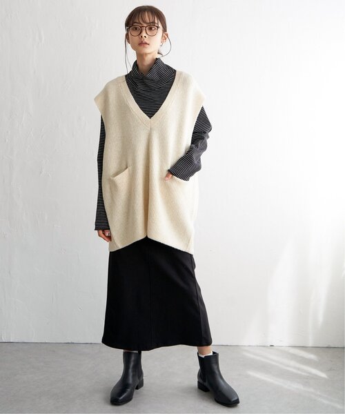 LBC(エルビーシー)の「ミニワッフルボーダータートル(Tシャツ/カットソー・レディース・オフホワイト/ブラック・L/M)」の22枚目の写真