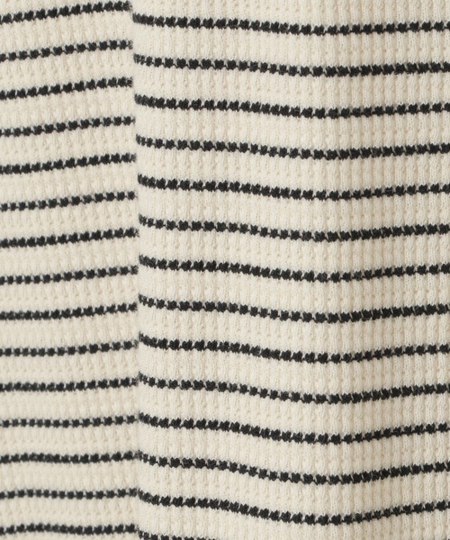LBC(エルビーシー)の「ミニワッフルボーダータートル(Tシャツ/カットソー・レディース・オフホワイト/ブラック・L/M)」の13枚目の写真