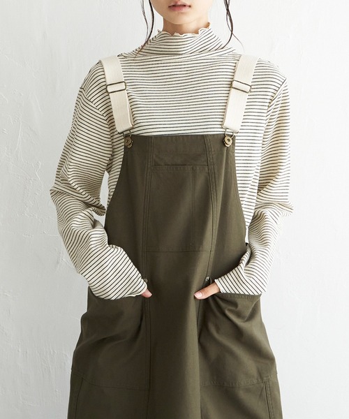 LBC(エルビーシー)の「ミニワッフルボーダータートル(Tシャツ/カットソー・レディース・オフホワイト/ブラック・L/M)」の6枚目の写真