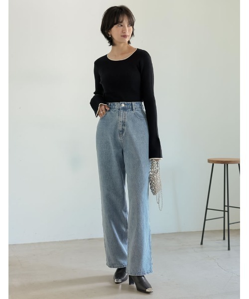 Re:EDIT（リエディ）の「[辻元舞さん着用][2023-24 WINTER COLLECTION][大きいサイズ有]スクエアトゥメタルデザインミドルブーツ（ブーツ・レディース・ベージュ/ブラック・SMALL/XX-LARGE/LARGE/MEDIUM/X-LARGE）」の9枚目の写真