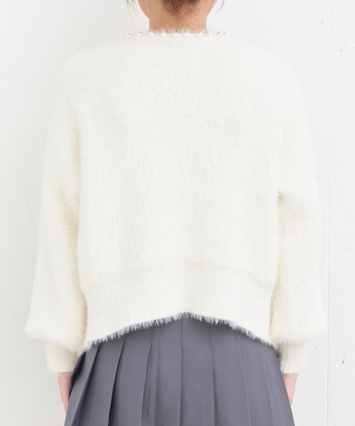 Crea titty&Co. PETIT（クレアティティーアンドコープチ）の「【Crea titty&Co.PETIT 】パール付きニットカーディガン（カーディガン/ボレロ・レディース・ホワイト/ブラック・FREE）」の12枚目の写真