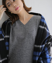 ウールカシミヤVネックプルオーバー