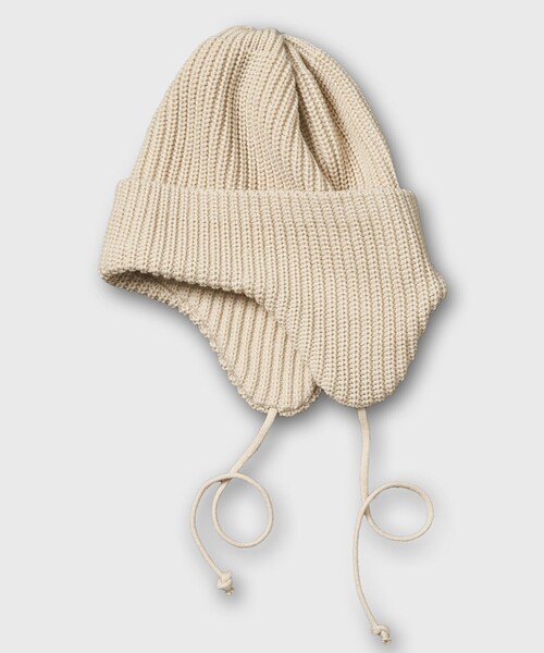 RACAL(ラカル)の「RACAL/ラカル 別注 Ear Flap Knit Cap/イヤー フラップ ニットキャップ(ニットキャップ/ビーニー・メンズ・ナチュラル/ブラック/グレイッシュベージュ/オレンジ・FREE)」の10枚目の写真