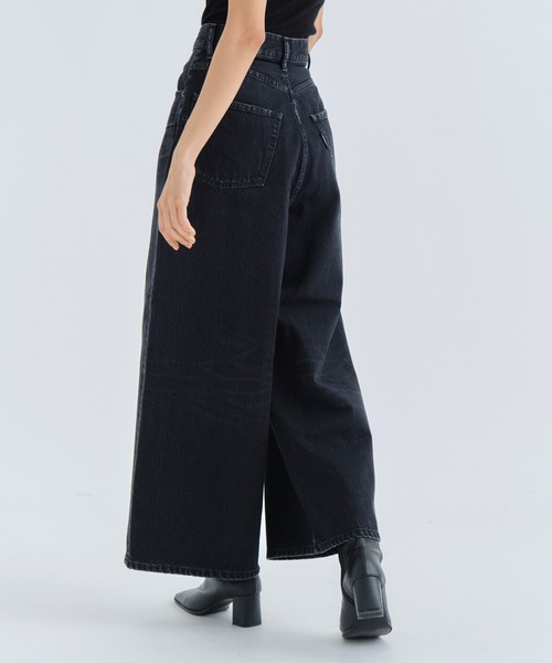 PHOTOCOPIEU(フォトコピュー)の「【PHOTOCOPIEU/フォトコピュー】WIDE-LEG USUD DENIM JEAN/ワイドレッグユーズドデニム/ジーンズ(デニムパンツ・レディース・ブラック/ピンクベージュ・36/38/34)」の4枚目の写真