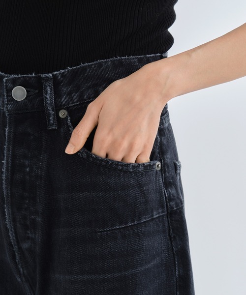PHOTOCOPIEU(フォトコピュー)の「【PHOTOCOPIEU/フォトコピュー】WIDE-LEG USUD DENIM JEAN/ワイドレッグユーズドデニム/ジーンズ(デニムパンツ・レディース・ブラック/ピンクベージュ・36/38/34)」の10枚目の写真