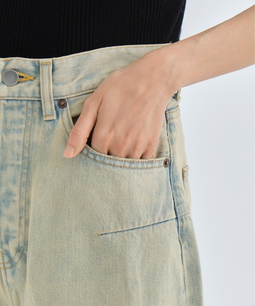PHOTOCOPIEU(フォトコピュー)の「【PHOTOCOPIEU/フォトコピュー】WIDE-LEG USUD DENIM JEAN/ワイドレッグユーズドデニム/ジーンズ(デニムパンツ・レディース・ブラック/ピンクベージュ・36/38/34)」の20枚目の写真