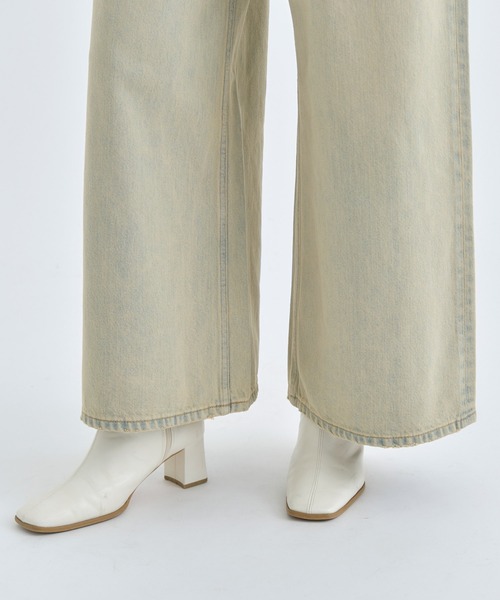 PHOTOCOPIEU(フォトコピュー)の「【PHOTOCOPIEU/フォトコピュー】WIDE-LEG USUD DENIM JEAN/ワイドレッグユーズドデニム/ジーンズ(デニムパンツ・レディース・ブラック/ピンクベージュ・36/38/34)」の22枚目の写真