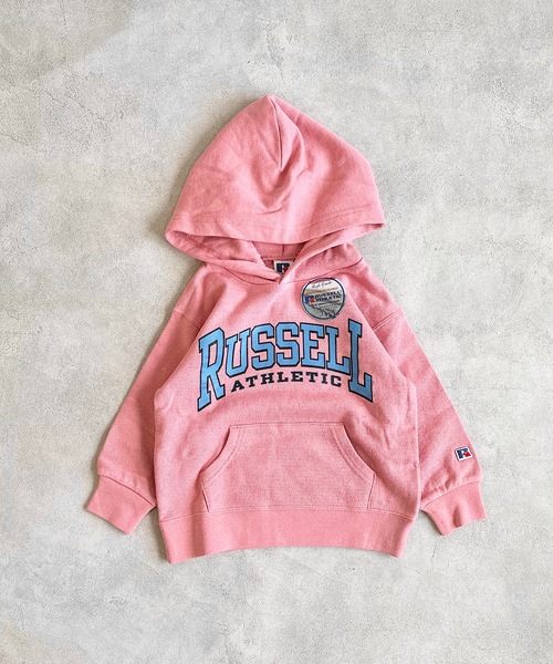 Russell Athletic(ラッセルアスレティック)の「【RUSSELL】プリントパーカー(100~150cm)(パーカー・キッズ・ブラウン/ピンク/杢グレー・100/110/120/130/140/150)」の3枚目の写真