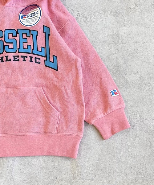 Russell Athletic(ラッセルアスレティック)の「【RUSSELL】プリントパーカー(100~150cm)(パーカー・キッズ・ブラウン/ピンク/杢グレー・100/110/120/130/140/150)」の7枚目の写真