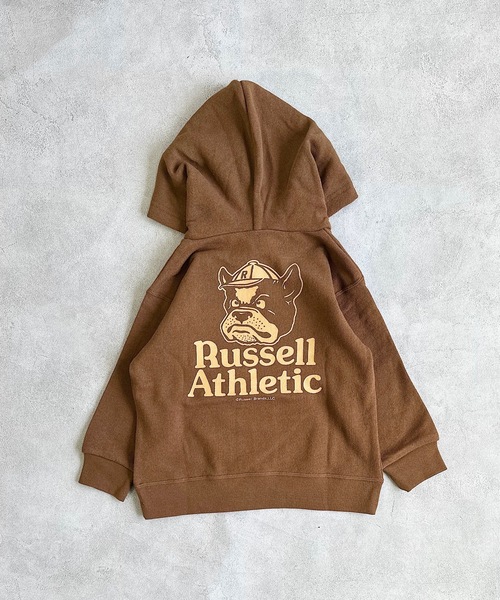 Russell Athletic(ラッセルアスレティック)の「【RUSSELL】プリントパーカー(100~150cm)(パーカー・キッズ・ブラウン/ピンク/杢グレー・100/110/120/130/140/150)」の5枚目の写真