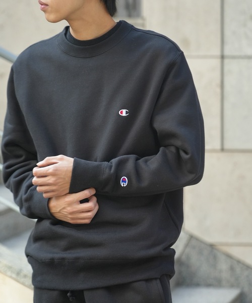 Champion(チャンピオン)の「【CHAMPION/チャンピオン】USAコットン 裏起毛 スウェット トレーナー リサイクルポリエステル サスティナブル ワンポイントロゴ刺繍(スウェット・メンズ・ブラック/ネイビー/杢グレー/オフホワイト/ダークグリーン・LARGE/XX-LARGE/MEDIUM/X-LARGE)」の16枚目の写真