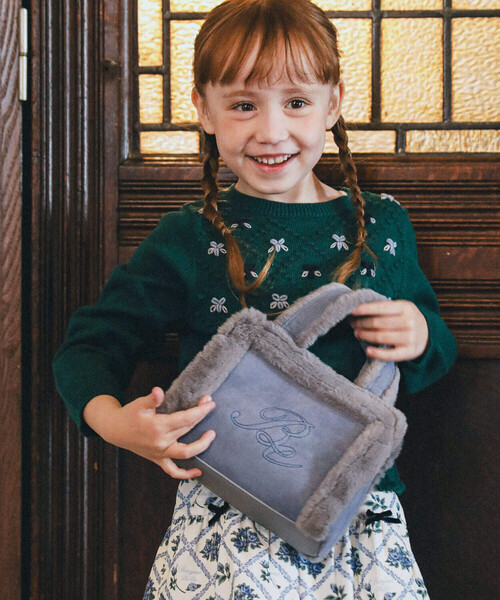 BeBe（ベベ）の「スウェード×ボアバッグ（トートバッグ・キッズ・ブルー/ベージュ・FREE）」の4枚目の写真