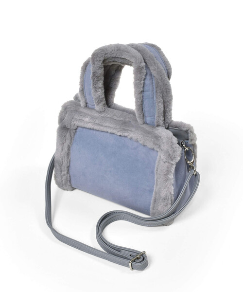 BeBe（ベベ）の「スウェード×ボアバッグ（トートバッグ・キッズ・ブルー/ベージュ・FREE）」の6枚目の写真