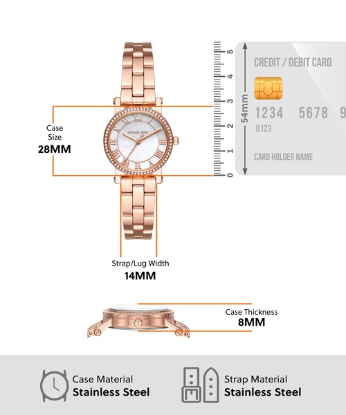 MICHAEL KORS（マイケルコース）の「マイケル・コース 腕時計 レディース アナログ ステンレス MK3558（アナログ腕時計・レディース・ピンクゴールド・FREE）」の3枚目の写真