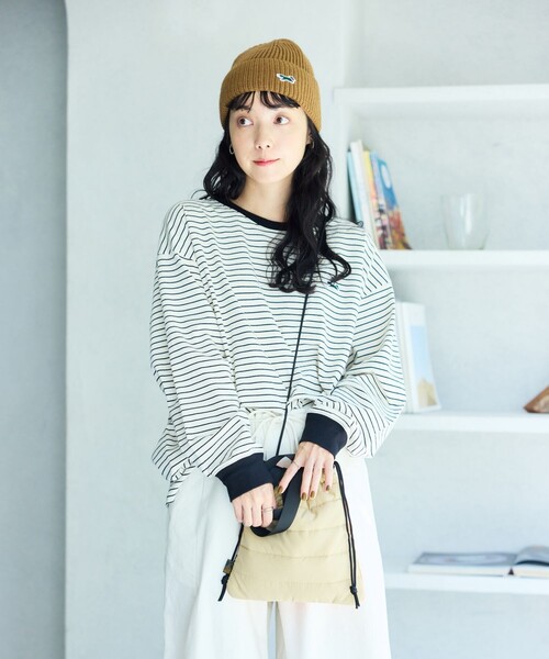 SUBLIME（サブライム）の「SUBLIME × FREAK'S STORE/サブライム × フリークスストア 別注 中綿 DRAWSTING BAG / ドローストリング ナイロン ショルダーバッグ（ショルダーバッグ・レディース・グレー/ブルー/ブラック/ベージュ・ONE SIZE）」の14枚目の写真