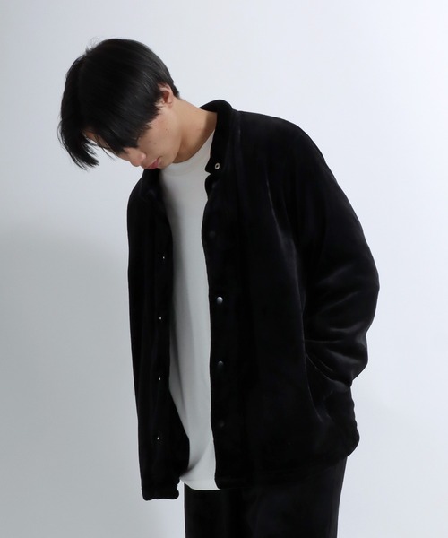 セール】マイクロベロアフリース シャツパジャマ上下セット ルーム