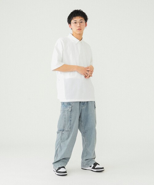 BEAMS(ビームス)の「BEAMS / サイドポケット ポロ シャツ(ポロシャツ・メンズ・ブラック/ホワイト・S/M/L/XL)」の3枚目の写真