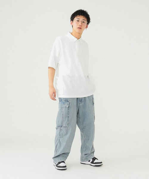 BEAMS(ビームス)の「BEAMS / サイドポケット ポロ シャツ(ポロシャツ・メンズ・ブラック/ホワイト・S/M/L/XL)」の4枚目の写真