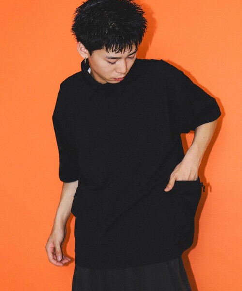 BEAMS(ビームス)の「BEAMS / サイドポケット ポロ シャツ(ポロシャツ・メンズ・ブラック/ホワイト・S/M/L/XL)」の9枚目の写真