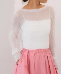 ＜EMMEL REFINES＞EM ボートネック シアーリブニット プルオーバー