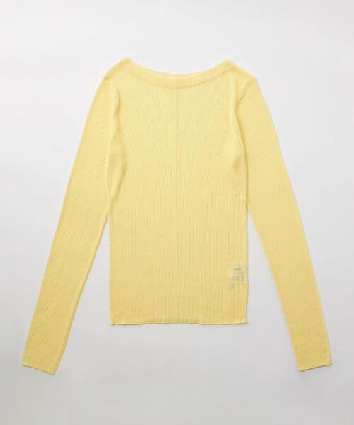 EMMEL REFINES（エメルリファインズ）の「＜EMMEL REFINES＞EM ボートネック シアーリブニット プルオーバー（ニット/セーター・レディース・ホワイト/ブラック/イエロー/ライトブルー・FREE）」の4枚目の写真