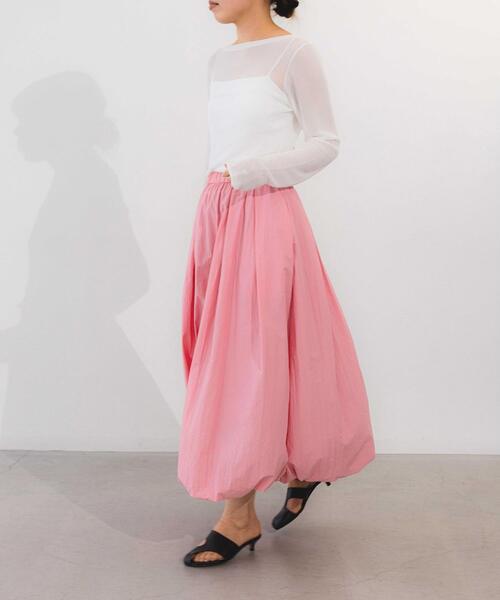 EMMEL REFINES（エメルリファインズ）の「＜EMMEL REFINES＞EM ボートネック シアーリブニット プルオーバー（ニット/セーター・レディース・ホワイト/ブラック/イエロー/ライトブルー・FREE）」の8枚目の写真